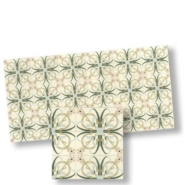 Green & Beige Dollhouse Floor Tile