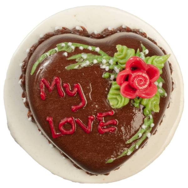 Dollhouse Miniature "My Love" Cake