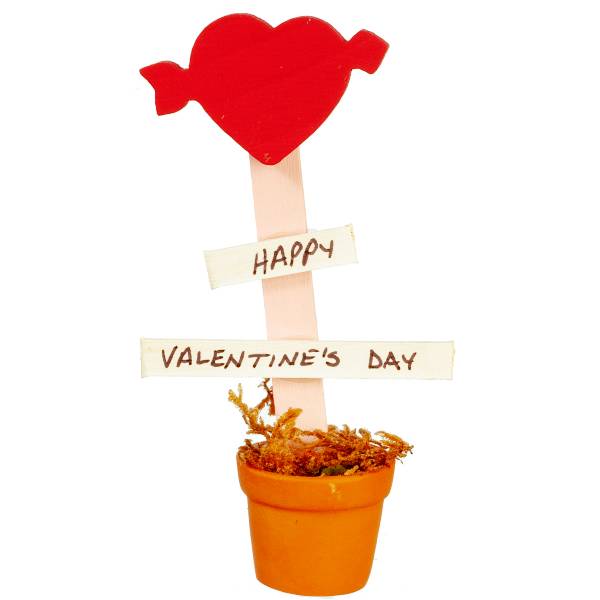 Dollhouse Miniature Valentine Heart Pot