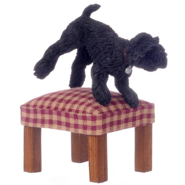 Jumping Dollhouse Miniature Black West Highland Terrier