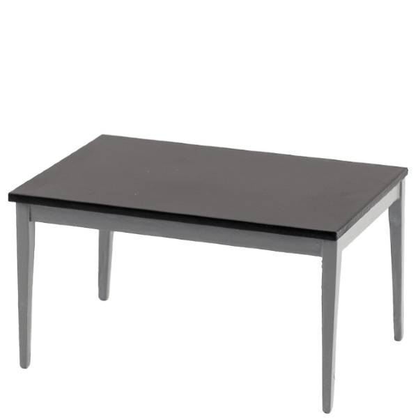 Gray & Black Dollhouse Miniature Kitchen Table