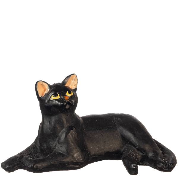 Dollhouse Miniature Relaxed Black Cat