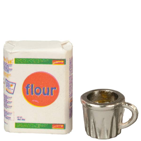 Dollhouse Miniature Measuring Cup & Flour
