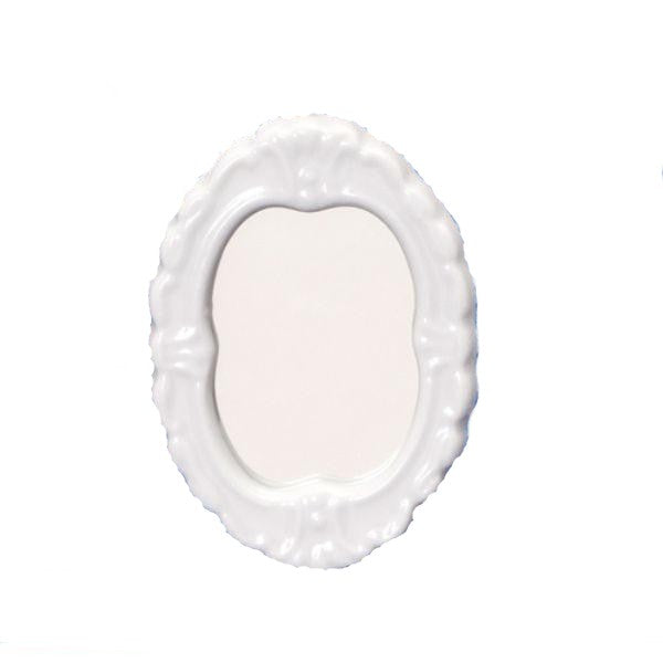 White Dollhouse Miniature Bathroom Mirror