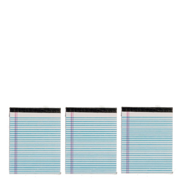 3 Dollhouse Miniature White Notepads
