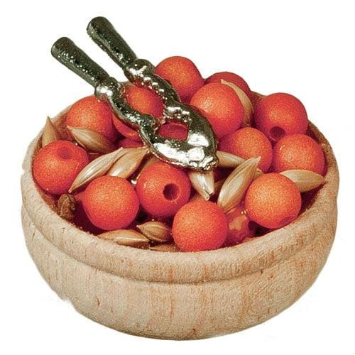 Dollhouse Miniature Nuts with Nutcracker