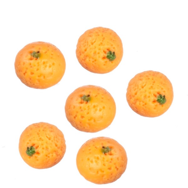 6 Dollhouse Miniature Oranges