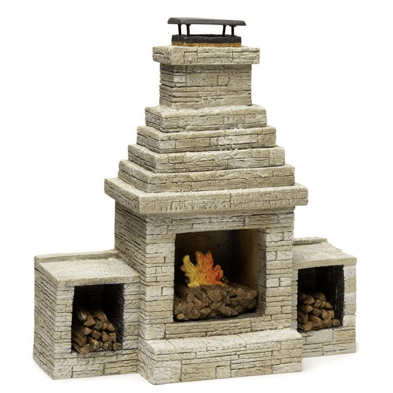 Large Stone Dollhouse Miniature Outdoor Fireplace