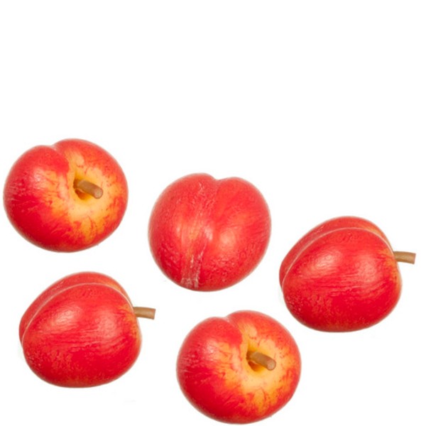 5 Dollhouse Miniature Red Peaches