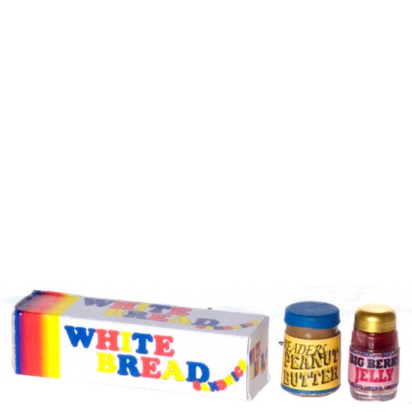 Dollhouse Miniature Bread, Peanut Butter & Jelly