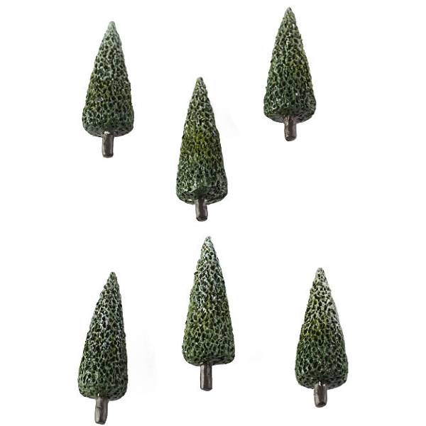 6 Dollhouse Miniature Pine Trees