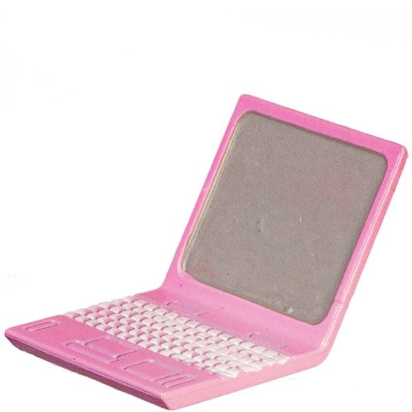 Pink Dollhouse Miniature Laptop Computer