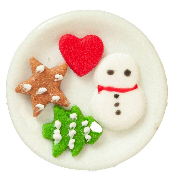 Dollhouse Miniature Plate of Christmas Cookies