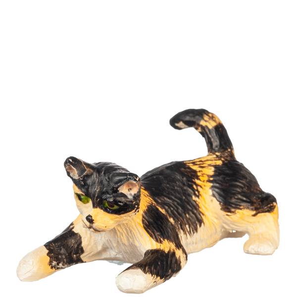 Dollhouse Miniature Playing Calico Cat