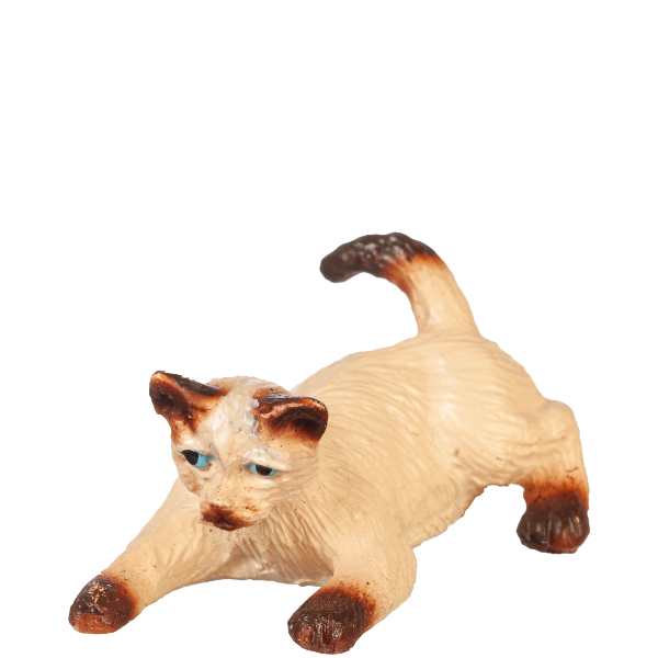 Dollhouse Miniature Playing Siamese Cat