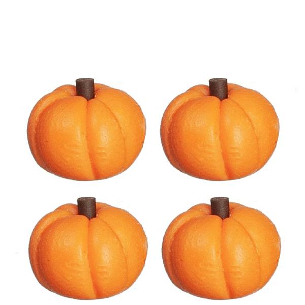 4 Dollhouse Miniature Pumpkins