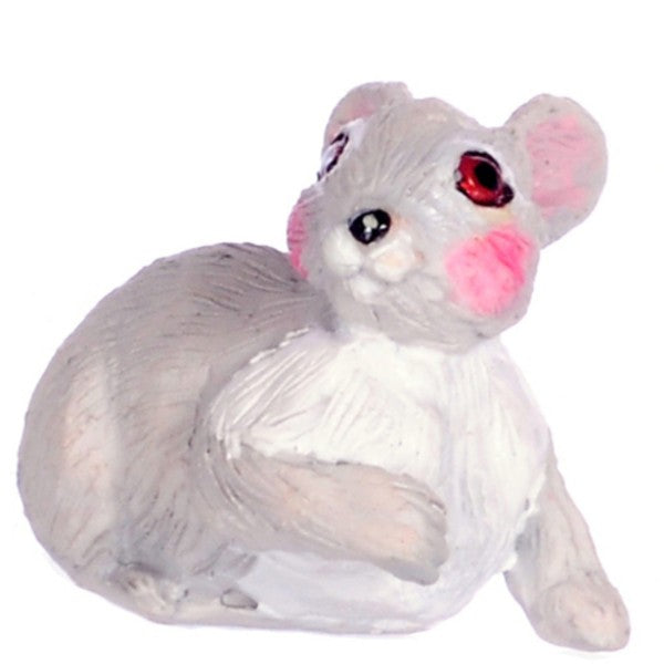 Gray Dollhouse Miniature Rabbit