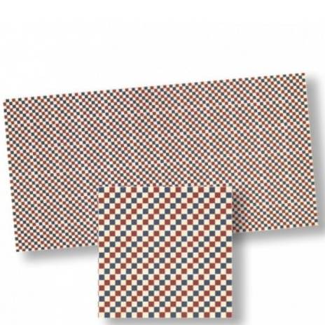 Red, White & Blue Dollhouse Floor Tile