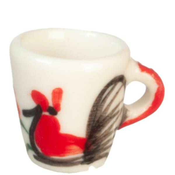 Dollhouse Miniature Rooster Coffee Mug