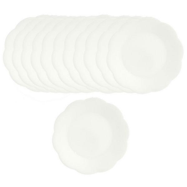 12 White Dollhouse Miniature Salad Plates