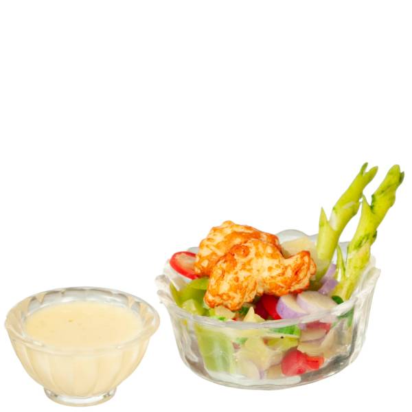 Dollhouse Miniature Salad with Ranch Dressing
