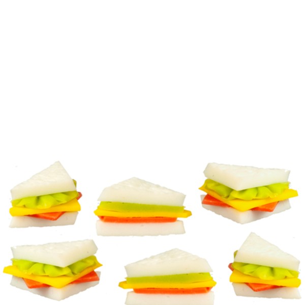 6 Handmade Dollhouse Miniature Sandwiches
