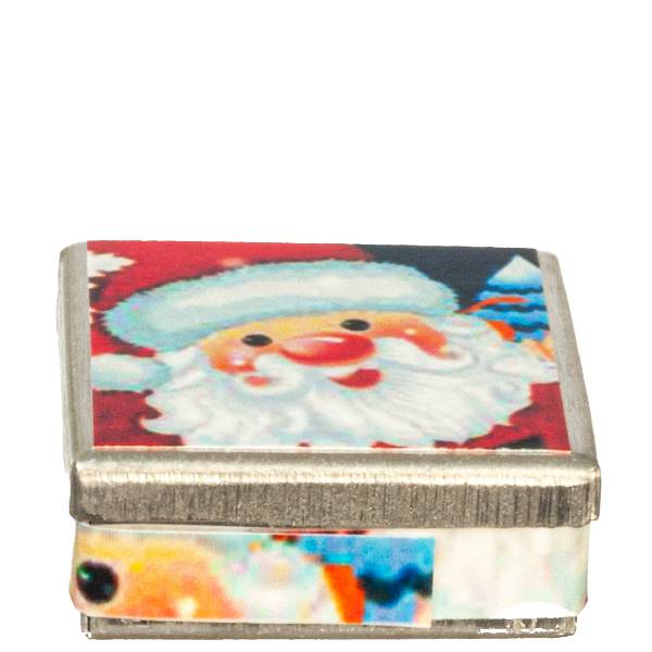 Dollhouse Miniature Santa Cookie Tin