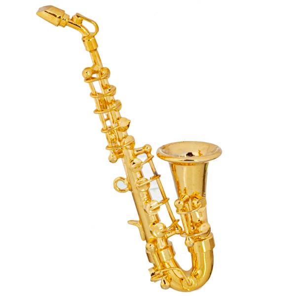 Dollhouse Miniature Brass Saxophone with Case