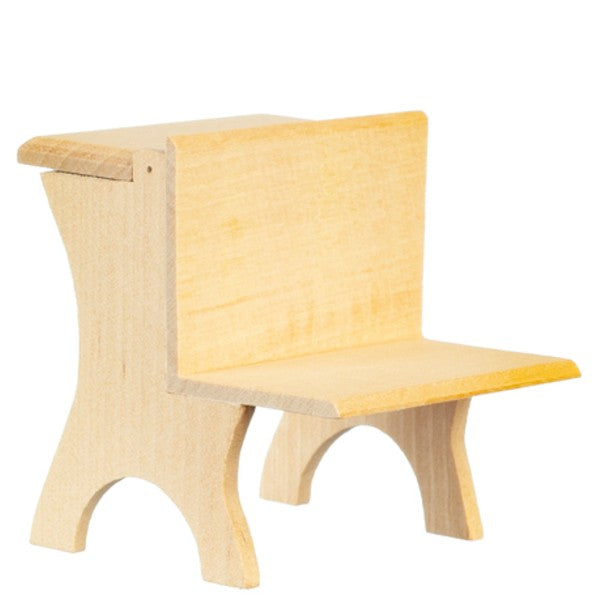 Unfinished Dollhouse Miniature School Desk & Chair