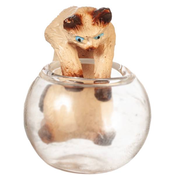Dollhouse Miniature Reaching Siamese Cat