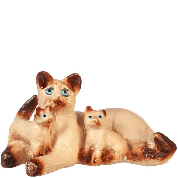 Dollhouse Miniature Siamese Cat with Kittens