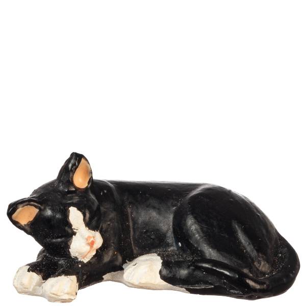 Dollhouse Miniature Sleeping Black & White Cat