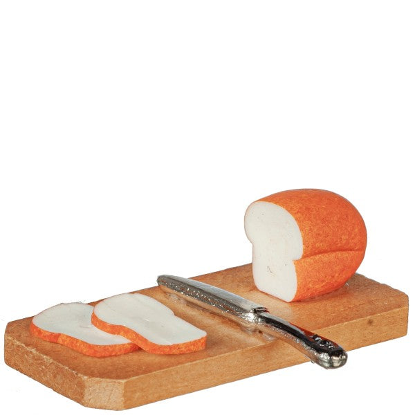 Dollhouse Miniature Bread Board with Knife