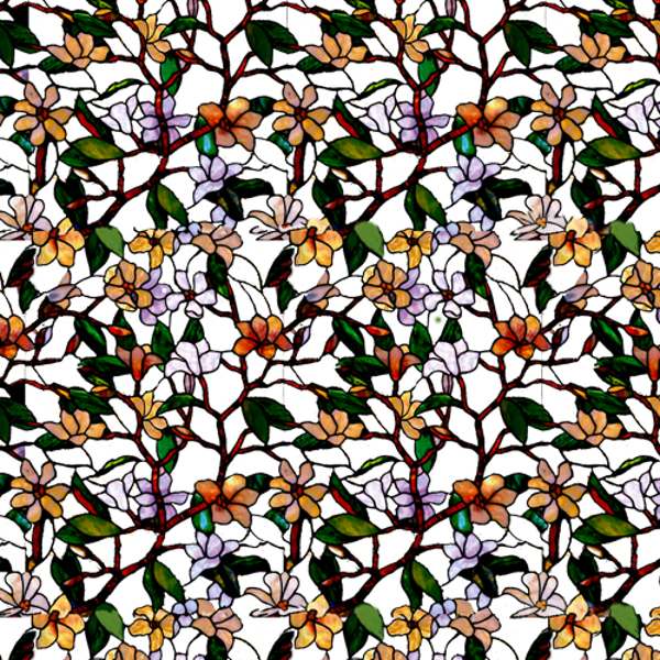 Dollhouse Miniature Floral Stained Glass Sheet
