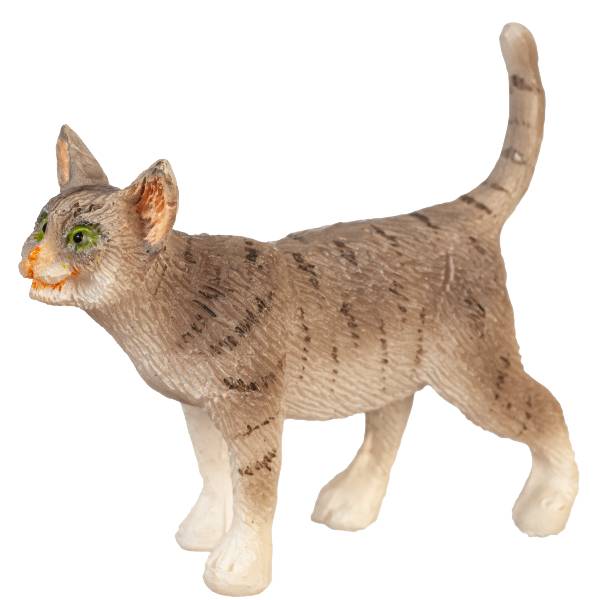 Dollhouse Miniature Standing Gray Cat