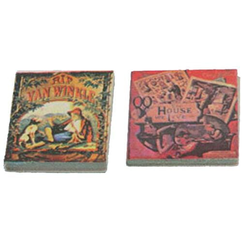 Set of 2 Dollhouse Miniature Story Books