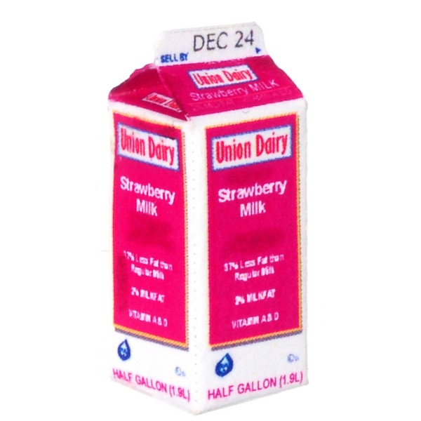 Dollhouse Miniature Strawberry Milk