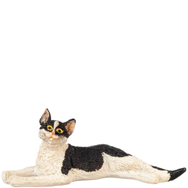 Dollhouse Miniature Stretched Black & White Cat