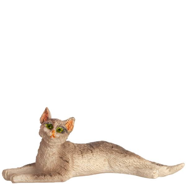 Dollhouse Miniature Stretched Gray Cat
