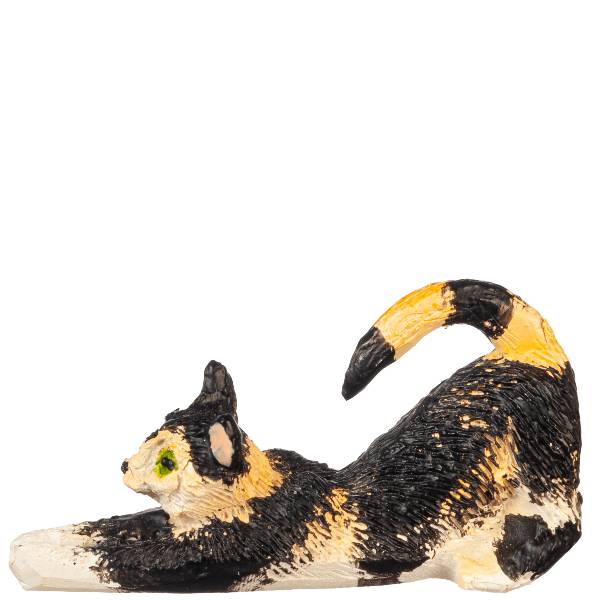 Dollhouse Miniature Stretching Calico Cat