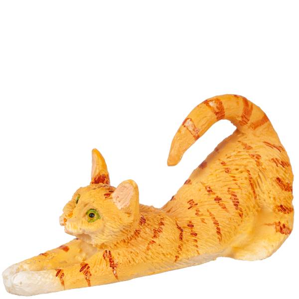 Dollhouse Miniature Stretching Orange Cat