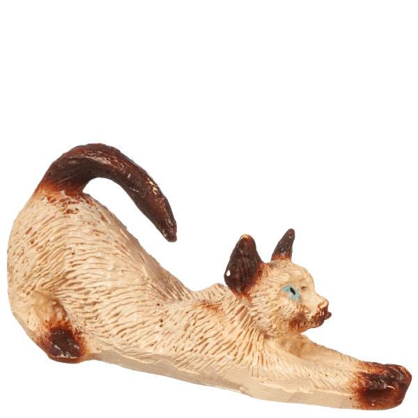 Dollhouse Miniature Stretching Siamese Cat