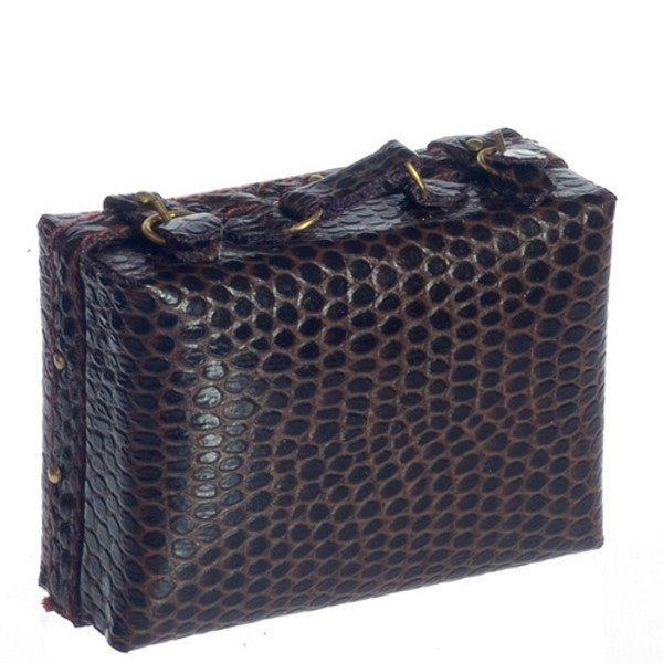 Medium Faux Leather Dollhouse Miniature Suitcase