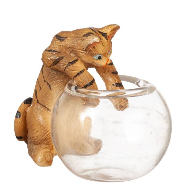 Dollhouse Miniature Reaching Tabby Cat