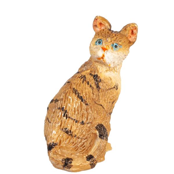 Dollhouse Miniature Tabby Looking Cat