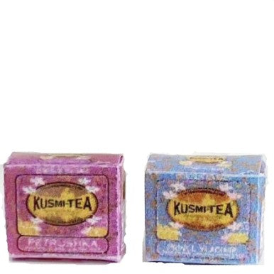 2 Dollhouse Miniature Russian Tea Boxes