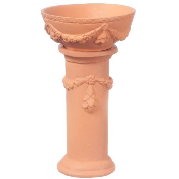 Terra Cotta Victorian Dollhouse Miniature Birdbath
