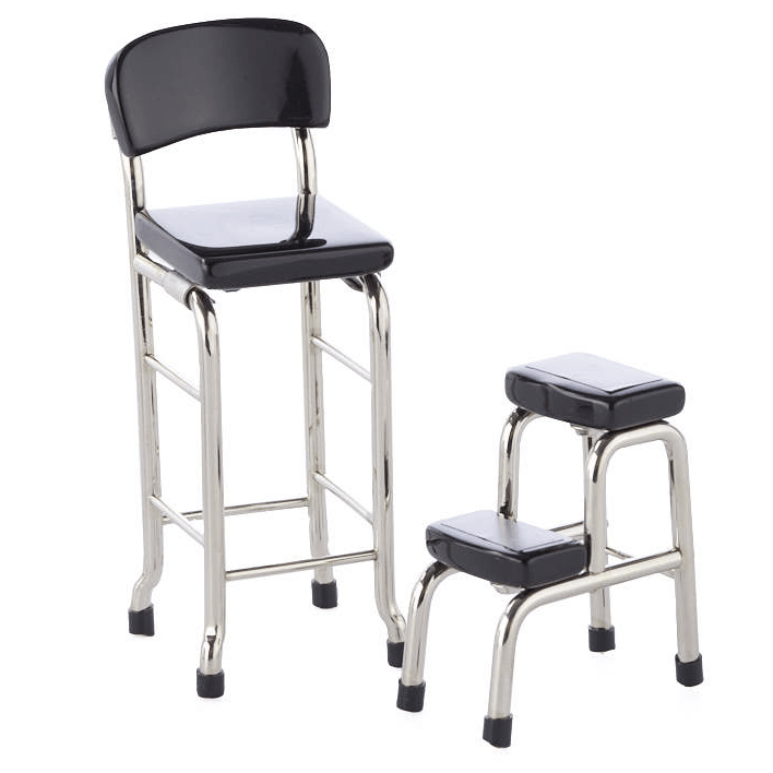 Retro Dollhouse Miniature Tiered Stools