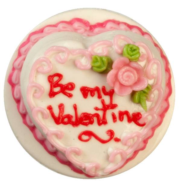 Dollhouse Miniature "Be My Valentine" Cake