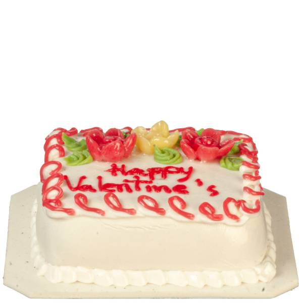 Dollhouse Miniature Valentine Sheet Cake